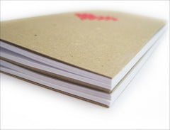 Set of 2 Hand stitched A6 Notebook. Cross stitch Neon Pink Heart
