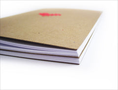 Set of 2 Hand stitched A5 Neon Pink Heart Notebooks
