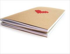 Set of 2 Cross stitch A6 Red Heart Mini Notebook.