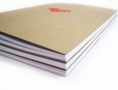 Set of 3 Hand stitched A5 Neon Pink Heart Notebooks