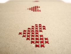 Set of 3 Hand stitched A5 Red Heart Notebooks