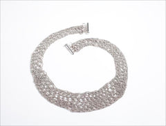 Knitted handmade necklace in stainless steel neta franko