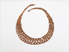 knitted crescent handmade copper necklace neta franko