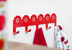 Red Lace Hook Rack