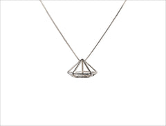 3D Diamond silver Necklace 