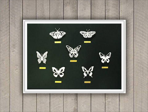 Handmade Seven Paper Butterfly Cutouts (Limited Edition)