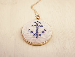 Hand-Stitched Anchor Necklace