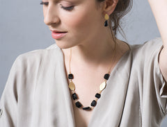 Black Onyx Nuggets Necklace
