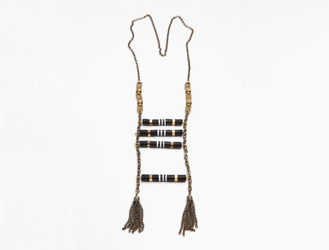 Black Scale Mala Necklace