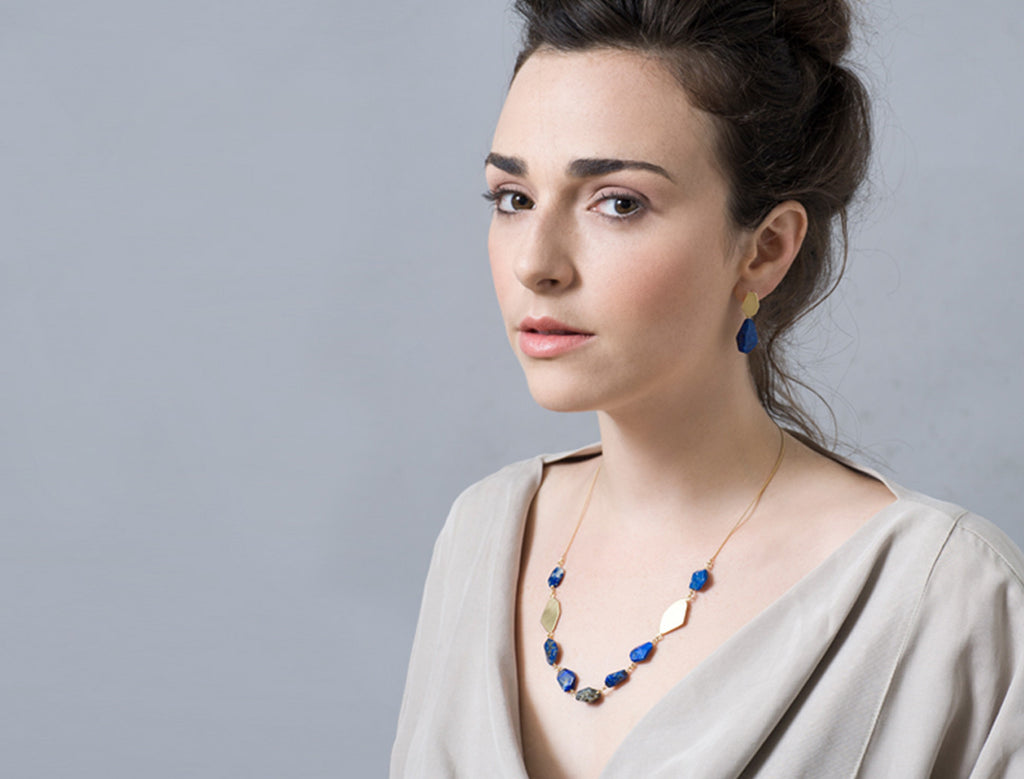 Blue Lapis Nuggets Necklace