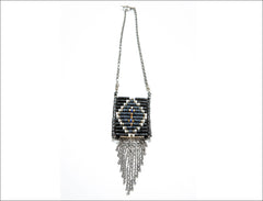 BLACK Collection Double Black & Silver Native Pendant Necklace