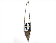 BLACK Collection Double Black & White Native Pendant Necklace