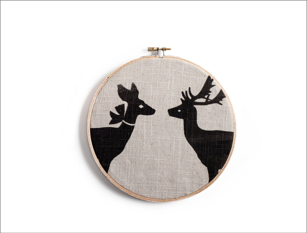 Handmade Hoop Art: Deer and Doe