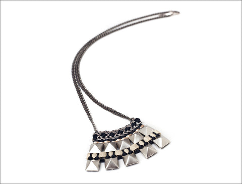 Silver Janelle Handmade Woven Necklace