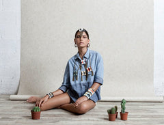 Light Blue Native Pendant Necklace