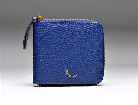 Medium Leather Wallet - Blue