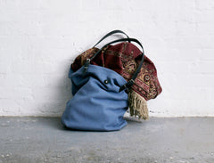 Powder Blue Nina Bag with Black Strap