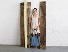 Powder Blue Nina Bag with Black Strap