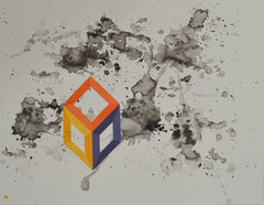 Open Cube in Yellow, Purple, + Orange