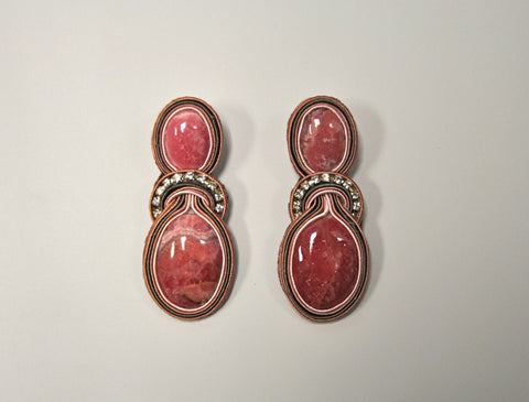 Pink Rose Soutache Earrings