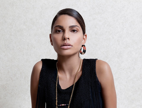 Red Gypsy Hoop Earrings