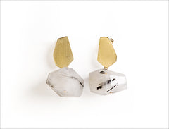 Tourmalinated Quartz Nuggets Earrings