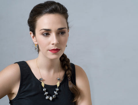 Tourmalinated Quartz Nuggets Necklace