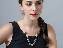 Tourmalinated Quartz Nuggets Necklace