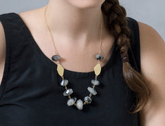 Tourmalinated Quartz Nuggets Necklace