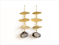 Tourmalinated Quartz Statement Earrings