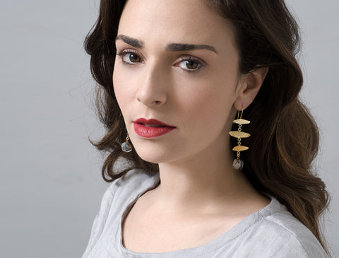 Tourmalinated Quartz Statement Earrings