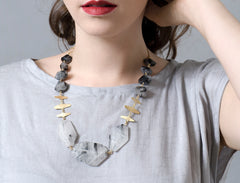 Tourmalinated Quartz Statement Necklace