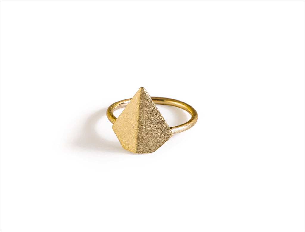Triangle shaped gold filled ring