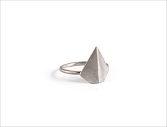 Triangle shaped silver ring