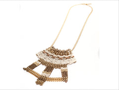 White Marco Handmade Woven Necklace