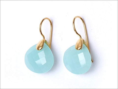 Aquacalcite Open Stone Earrings