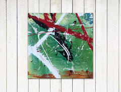 acrylic painting on canvas hira green