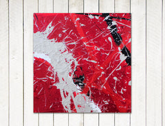 acrylic painting on canvas hira red