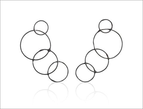 Black Circle Earrings