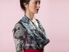 Black and White Bird Scarf