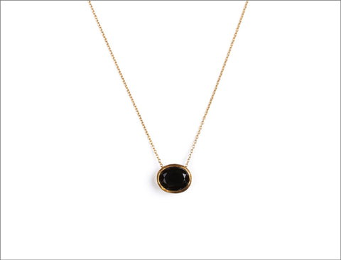 Sliding Oval Cut Stone Necklace