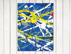 acrylic painting on canvas hira blue medium