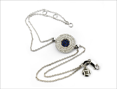 18k White Gold Evil Eye Bracelet