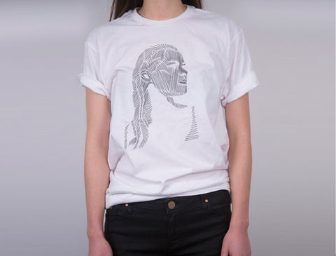 Figa Black + White Graphic T-shirt with Jimojunk Art