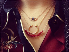 Red Heart Stone Necklace