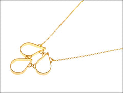 Gold 3 Teardrops Necklace