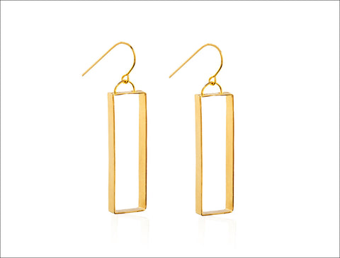 Gold Rectangle Earrings