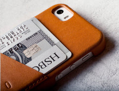 Handmade Leather iPhone 5(s) Wallet Case - Tan
