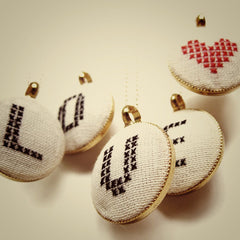 Hand-Stitched Initials Necklace