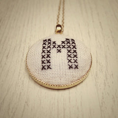 Hand-Stitched Initials Necklace